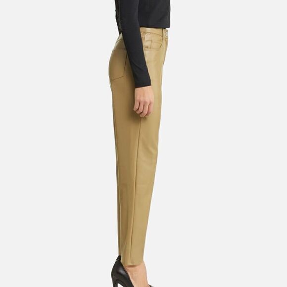 HALOGEN NWT 5 pocket faux leather pants in Olive Italy Size 10 - Picture 3 of 6
